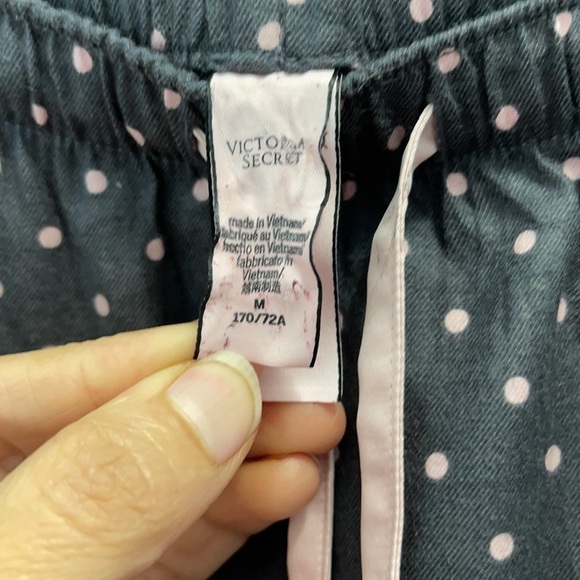 Victoria's Secret Polka Dot Pajama Pants Gray Pink Medium - Picture 5 of 8